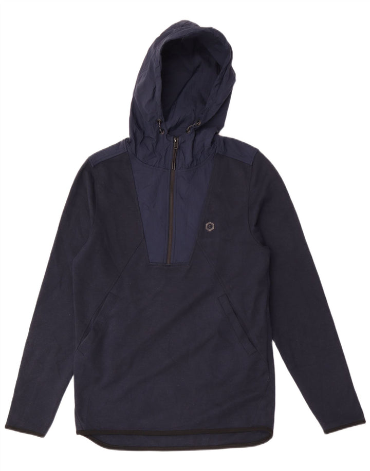 Jack & Jones pentru bărbați, cu fermoar și gât, pulover mic din poliester bleumarin
