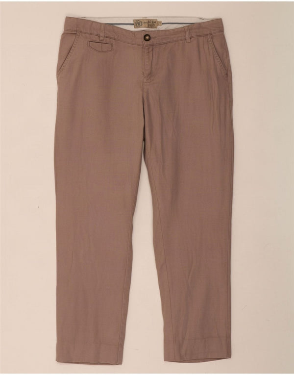 Fat Face Pantaloni drepți tăiați pentru femei UK 12 Medium L34 L25 Bumbac gri