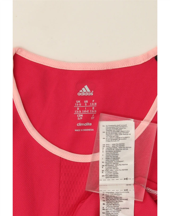 Tricou Adidas Climalite pentru femei Top UK 8/10 Small Pink Poliester