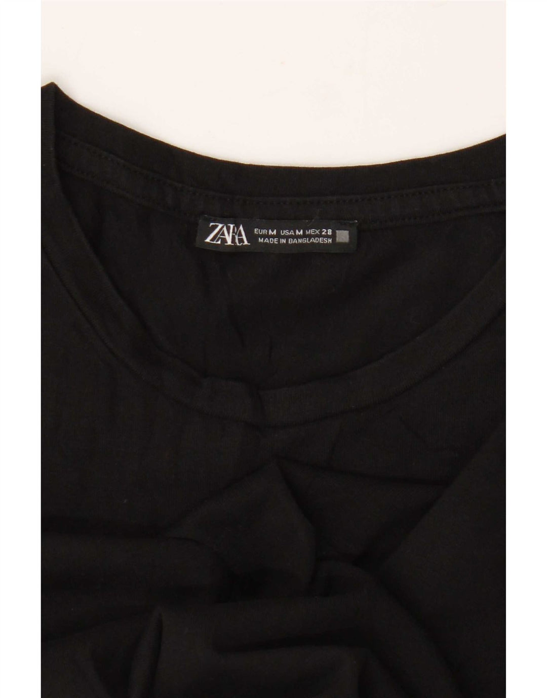 Tricou Crop pentru femei Zara UK 12 Medium Negru