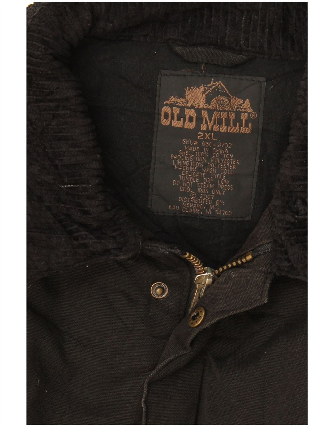 Jachetă Windbreaker pentru bărbați Old Mill UK 44 2XL Bumbac negru