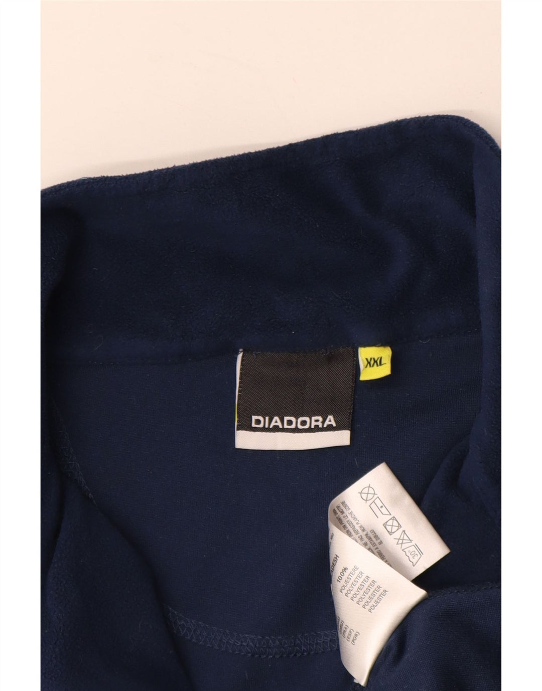 Pulover din lână DIADORA pentru femei, cu fermoar și gât, UK 20 2XL, bleumarin, poliester
