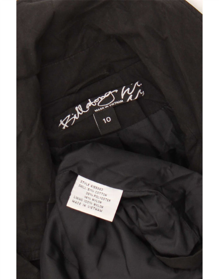 Palton dublu pentru femei Billabong UK 10, bumbac negru mic