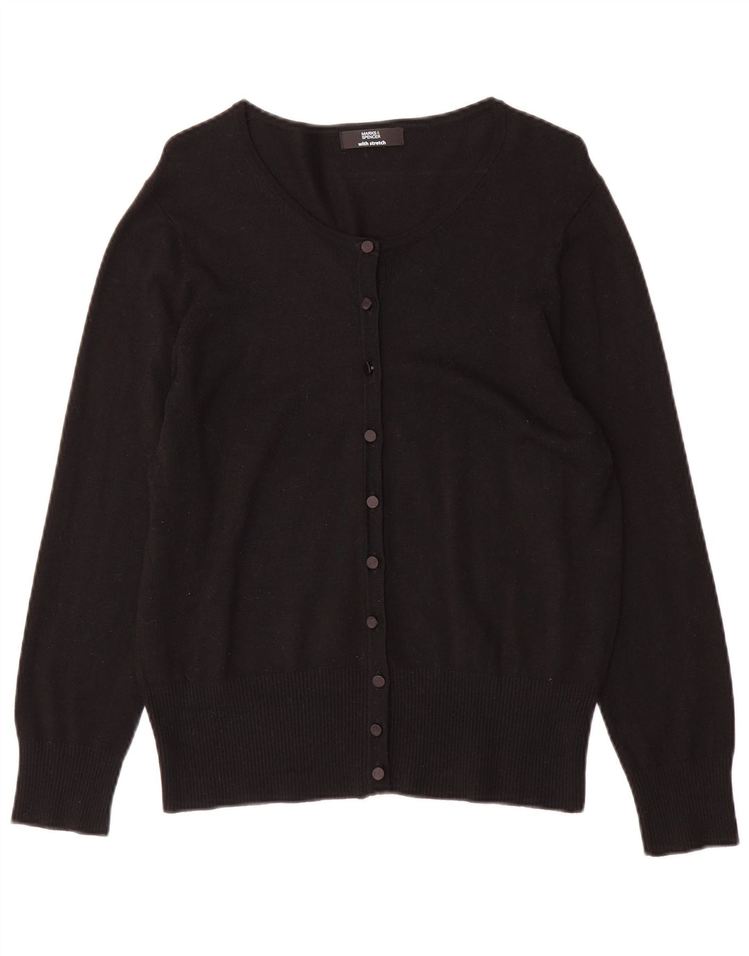 Pulover cardigan pentru femei Marks & Spencer UK 16 mare, negru, viscoză