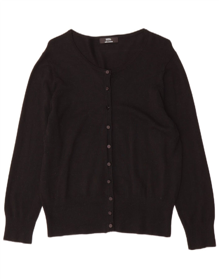 Pulover cardigan pentru femei Marks & Spencer UK 16 mare, negru, viscoză