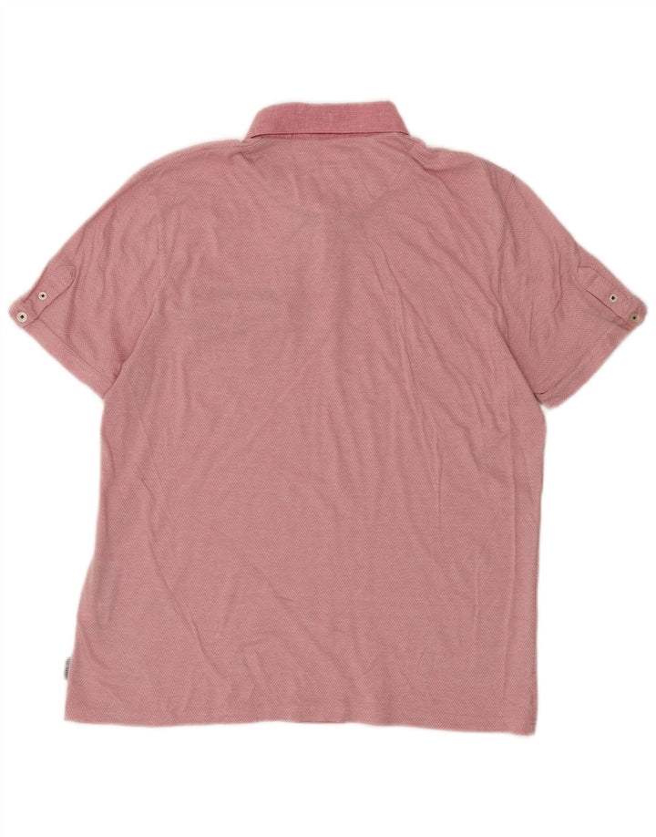 Tricou polo pentru bărbați Ted Baker Mărimea 4 mare, bumbac chevron roz