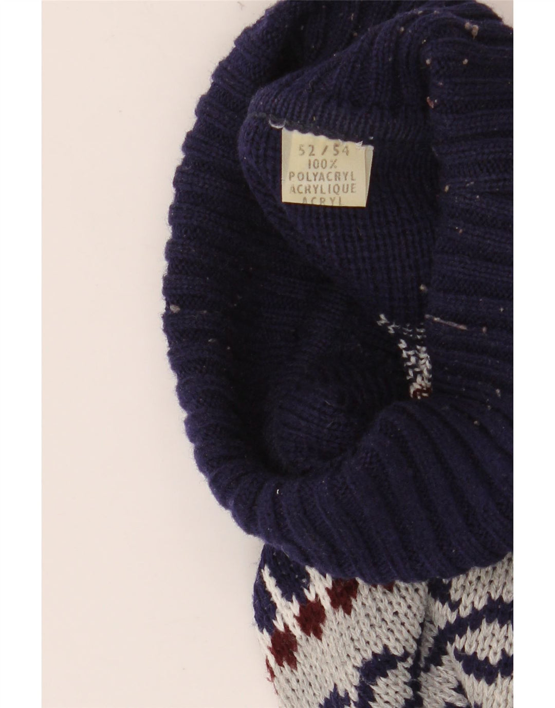 VINTAGE Pulover cu gât rulat pentru bărbați IT 52/54 Large Gri Fair Isle