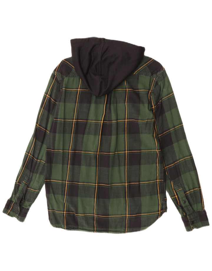 Cămașă de flanel cu glugă pentru bărbați Levi's, bumbac verde mediu cu carouri