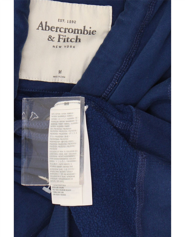 ABERCROMBIE & FITCH Pulover cu glugă cu grafic pentru femei UK 14 Medium Bleumarin
