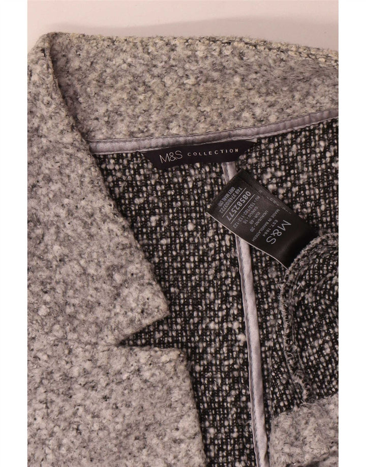 Palton deschis pentru femei Marks & Spencer UK 20 2XL poliester striat gri