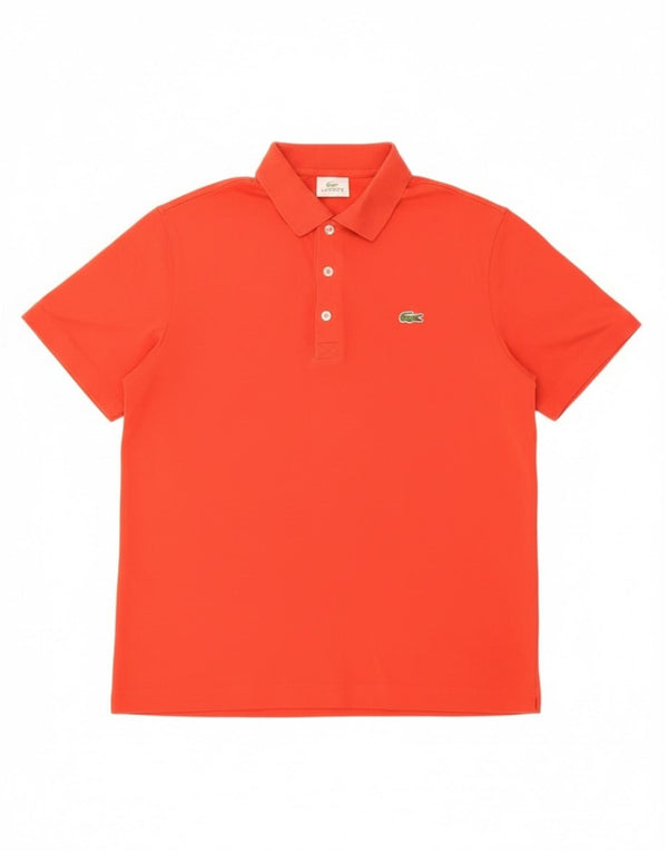 Tricou polo Lacoste pentru bărbați, mărimea 4, bumbac roșu mediu