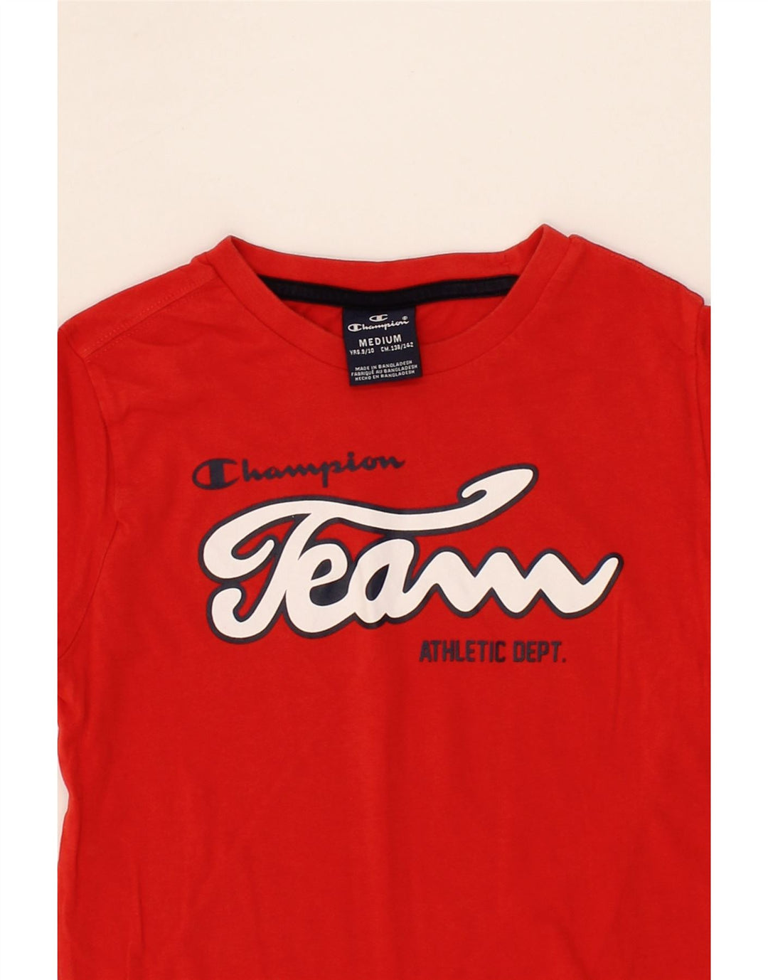 CHAMPION Boys Graphic T-Shirt Top 9-10 Years Medium Red Cotton Vintage Champion and Second-Hand Champion from Messina Hembry 