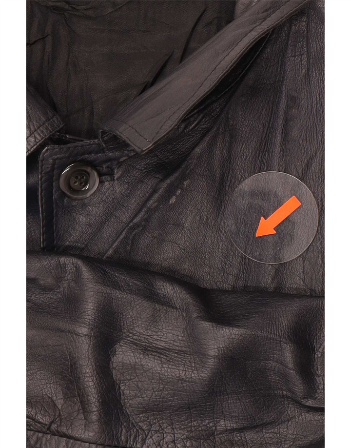 Jachetă de piele vintage pentru bărbați UK 38 Medium Black Colorblock