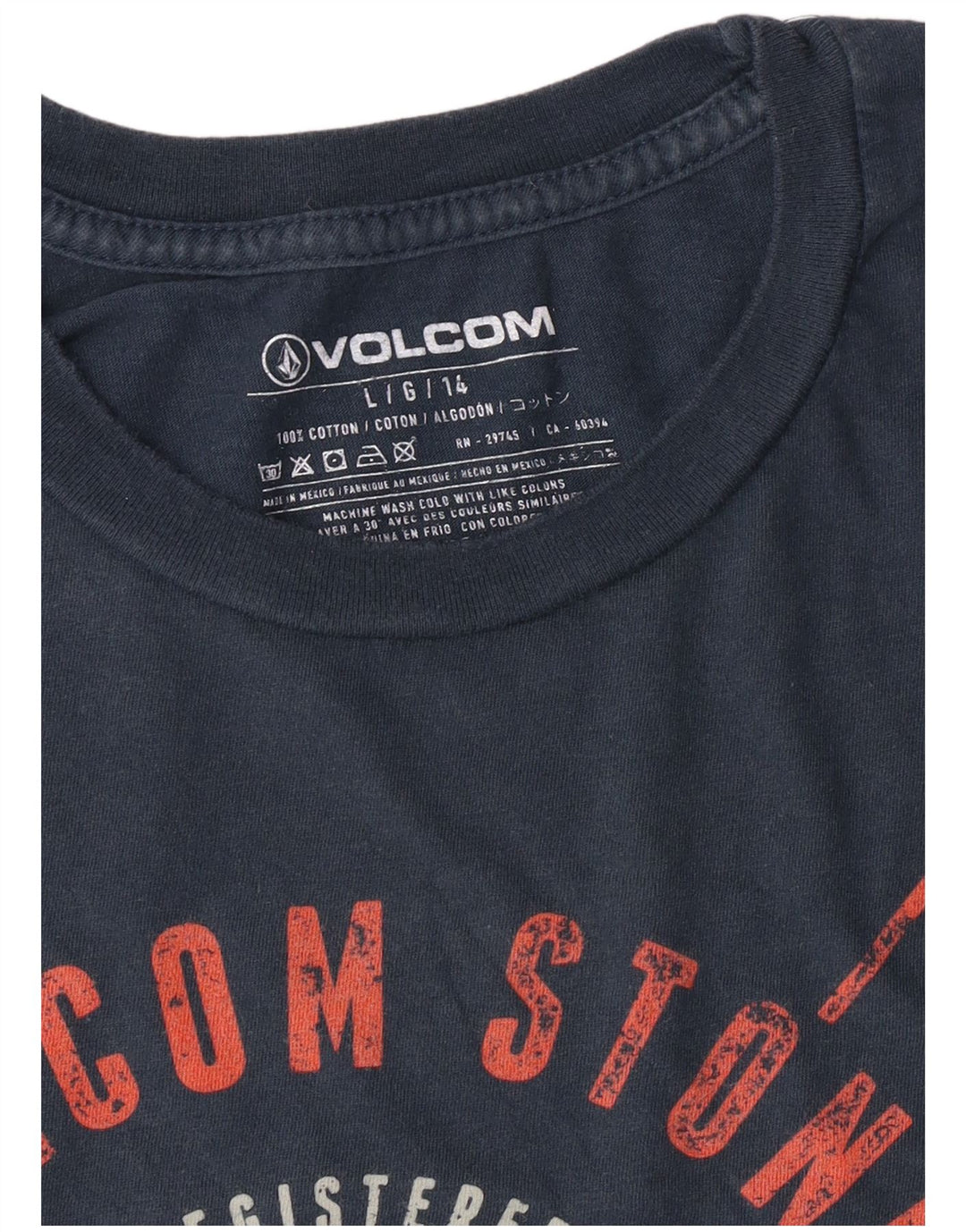 Tricou grafic pentru băieți Volcom Top 13-14 ani mare, albastru bleumarin, bumbac