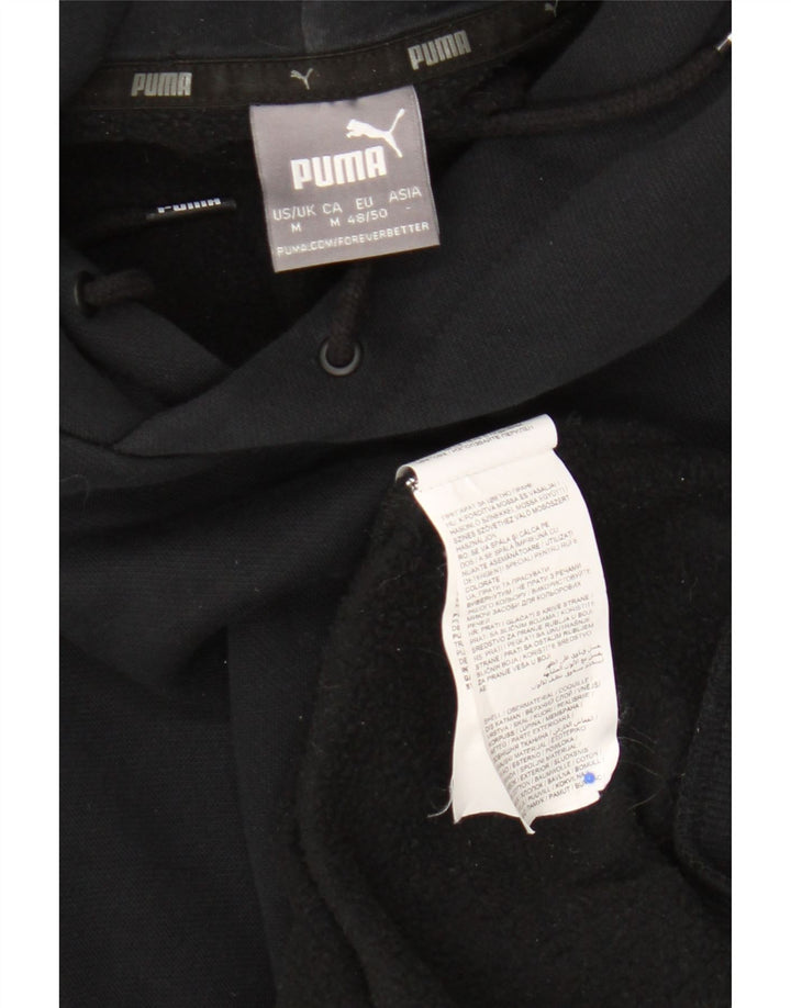 Pulover Puma pentru bărbați, bumbac mediu negru