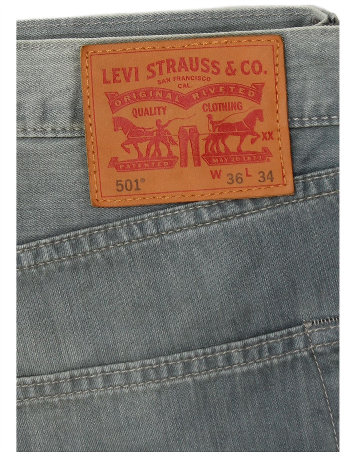 Blugi drepti pentru bărbați LEVI'S 501 W36 L29 Bumbac albastru