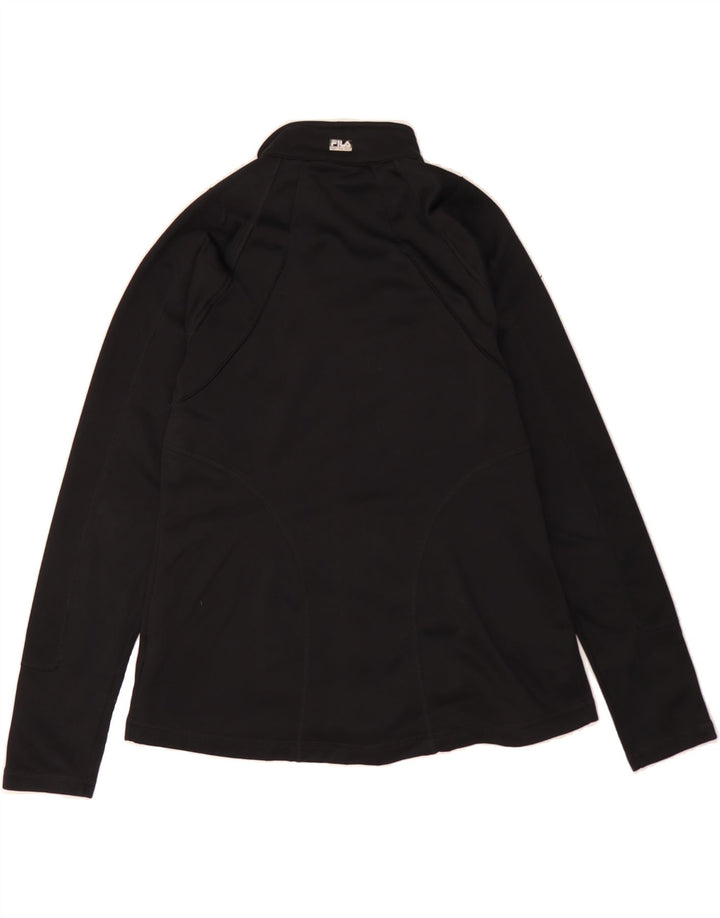 FILA Womens Tracksuit Top Jacket UK 16 Large Black Polyester Vintage Fila and Second-Hand Fila from Messina Hembry 