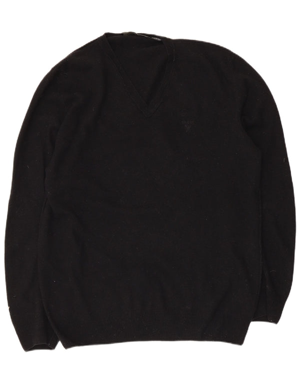 Pulover cu decolteu în V Guess By Marciano pentru femei UK 18 XL Lână neagră