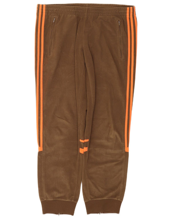 Pantaloni de trening din fleece Adidas pentru femei Pantaloni de jogging UK 16 Poliester bej mare