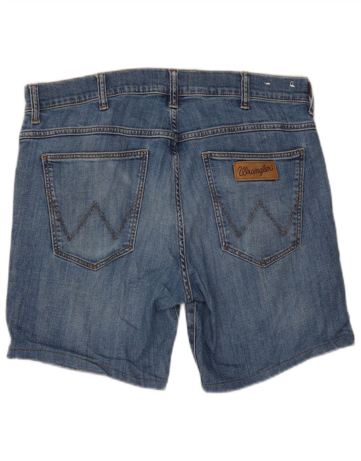 Pantaloni scurți Wrangler Larston denim pentru bărbați W34, bumbac albastru mare