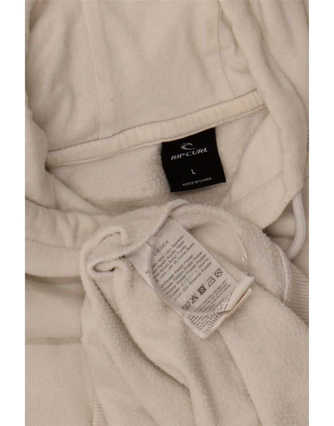 RIP CURL Pulover cu glugă pentru bărbați, mare, alb, bumbac