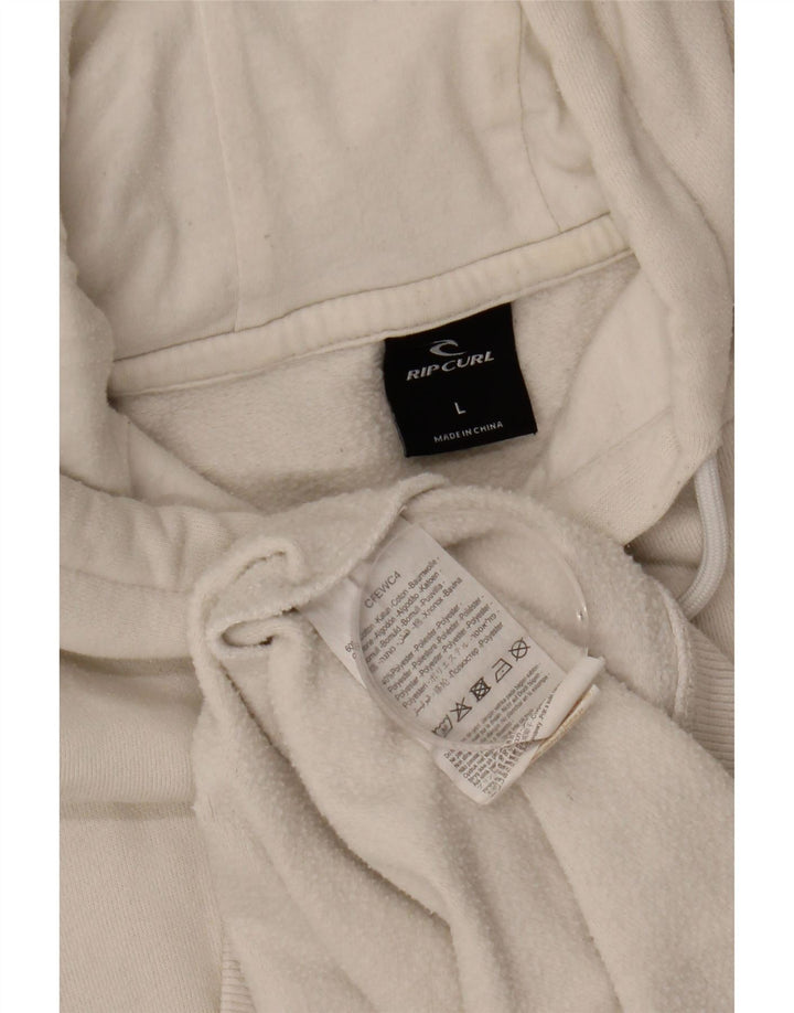 RIP CURL Pulover cu glugă pentru bărbați, mare, alb, bumbac