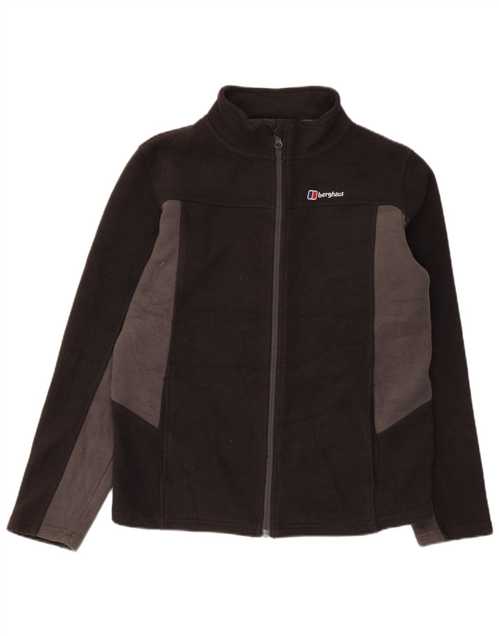 Jachetă fleece pentru băieți Berghaus 12-13 ani, negru, poliester color bloc