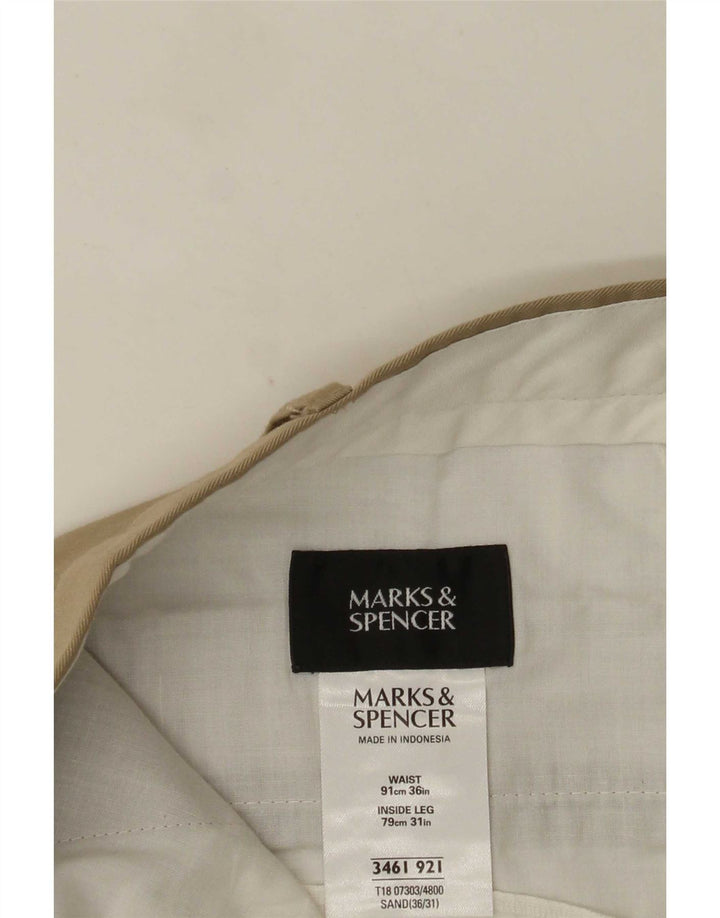Pantaloni de costum pentru bărbați Marks & Spencer L36 L31 poliester bej
