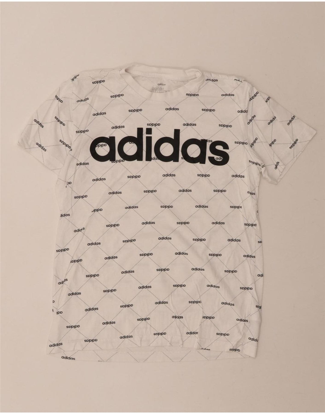 ADIDAS Mens Graphic T-Shirt Top Small White Cotton Vintage Adidas and Second-Hand Adidas from Messina Hembry 