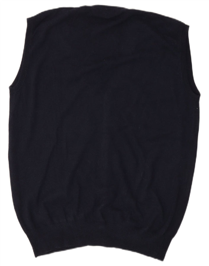 Pulover cardigan fără mâneci pentru bărbați Nervesa 3XL lână bleumarin