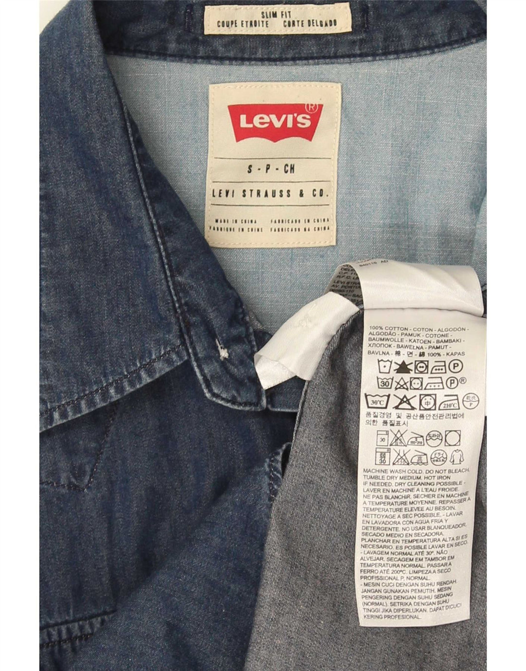 Cămașă Levi's Slim Fit Denim, Bumbac, albastru bleumarin