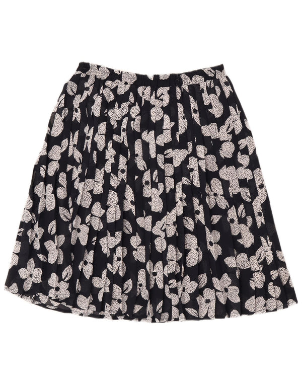 Fusta plisată Vintage pentru femei W30 Medium Black Floral