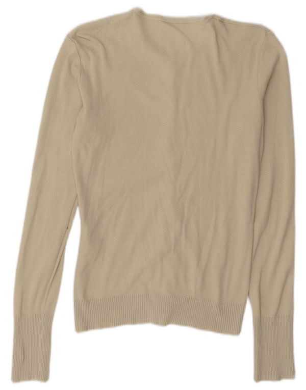 Pulover cardigan supradimensionat pentru femei Benetton UK 10 mic, bej, bumbac