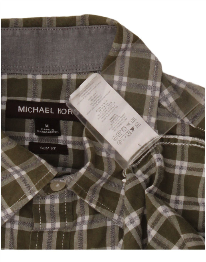 Cămașă pentru bărbați MICHAEL KORS Slim Fit, bumbac mediu caroserie kaki