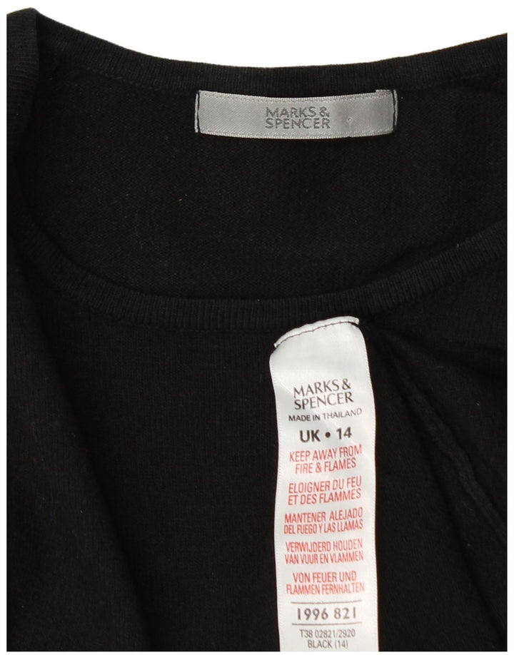 Pulover pentru femei Marks & Spencer Crop Boat Gât, UK 14 Medium Negru
