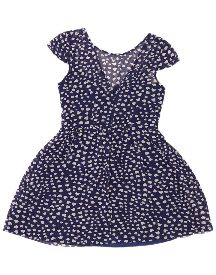 Rochie A-Line pentru femei Lipsy cu model abstract, UK 12 Poliester albastru mediu