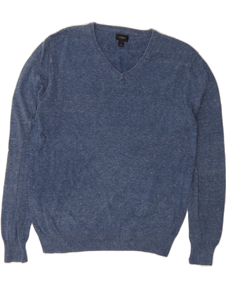 J. CREW Mens V-Neck Jumper Sweater Small Blue Flecked Cotton Vintage J. Crew and Second-Hand J. Crew from Messina Hembry 