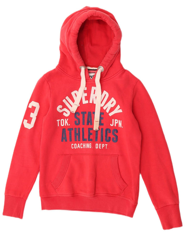 Pulover Superdry pentru damă, cu grafică, UK 10, bumbac roșu mic
