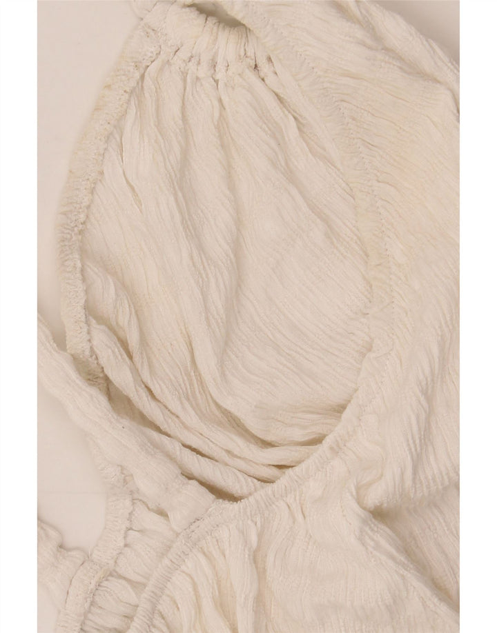 Rochie Cort Halter pentru femei Zara UK 14 Medium White