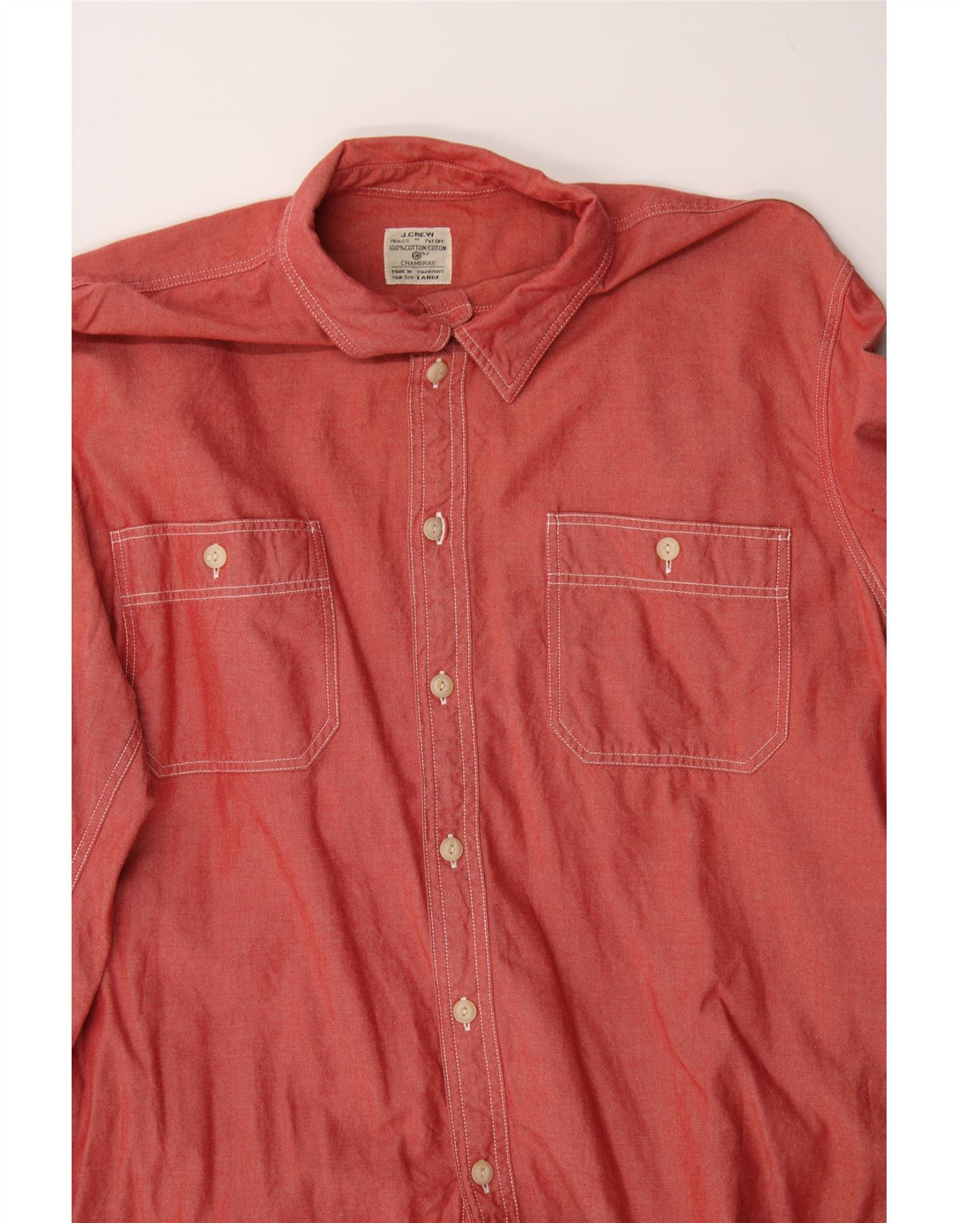 J. CREW Mens Shirt Large Red Cotton Vintage J. Crew and Second-Hand J. Crew from Messina Hembry 