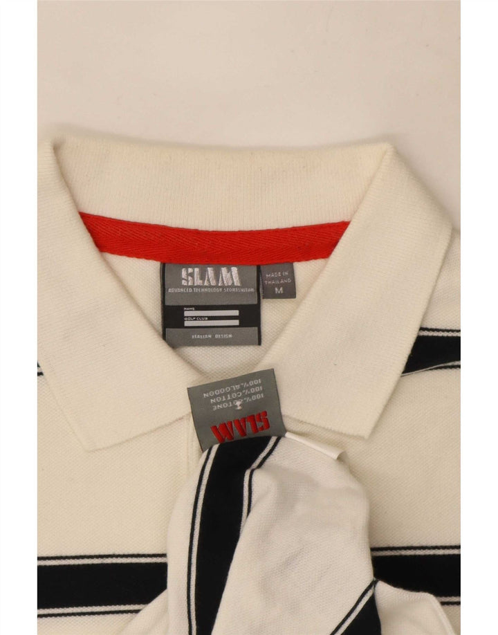 Tricou polo pentru bărbați Slam, bumbac cu dungi albe medii