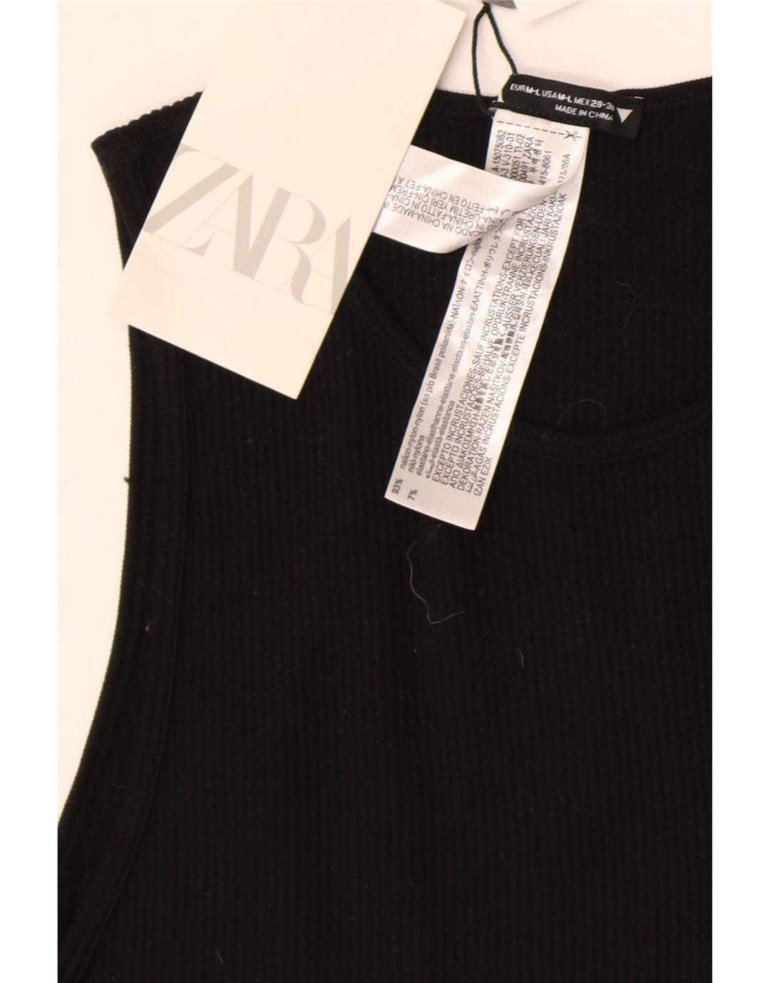 Crop Top pentru femei Zara UK 12 Medium Black Nylon