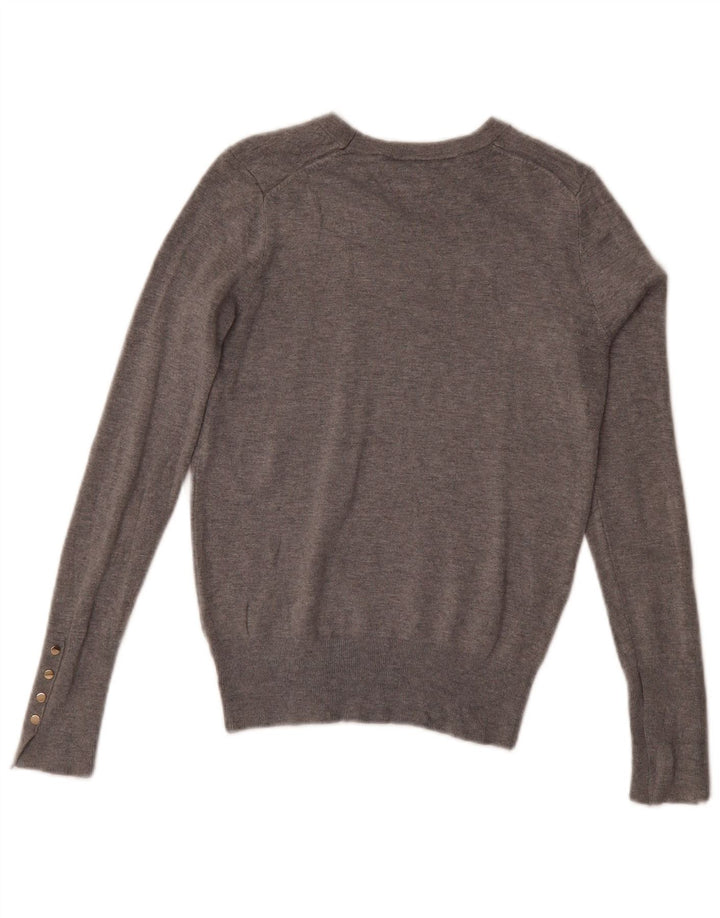 Pulover pentru femeie cu gât de barcă Zara UK 12, gri mediu