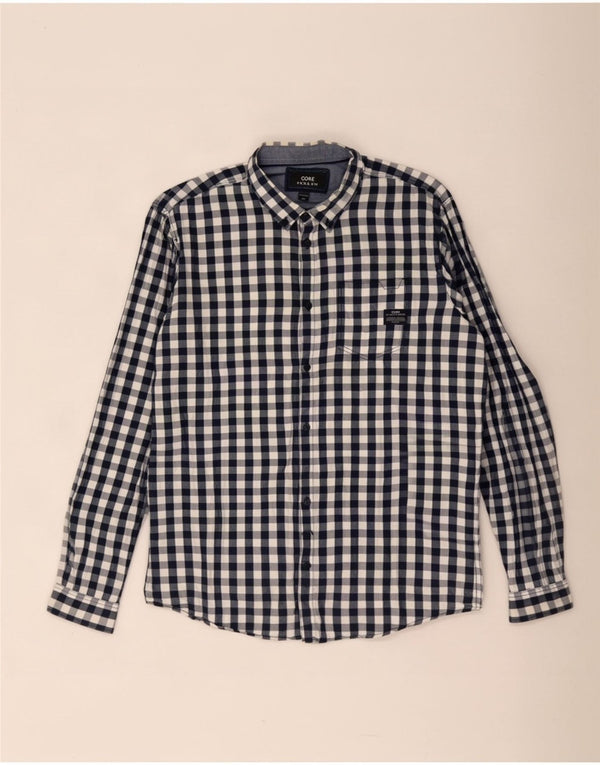 Cămașă Jack & Jones pentru bărbați 2XL, bumbac vichy albastru