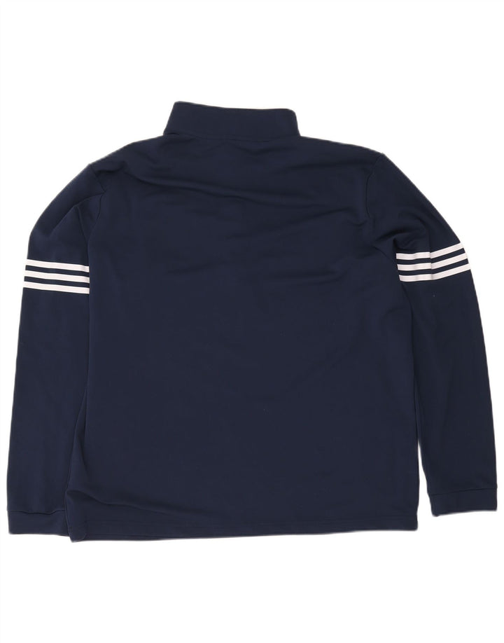 Trening pentru bărbați Adidas, cu fermoar și gât, XL, poliester, albastru