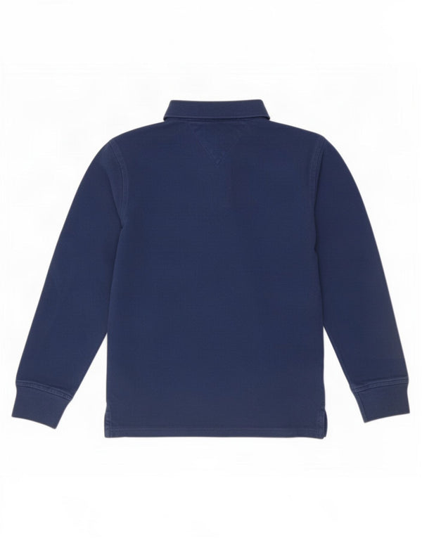 Tricou polo Tommy Hilfiger pentru baieti 9-10 ani, albastru bleumarin, bumbac