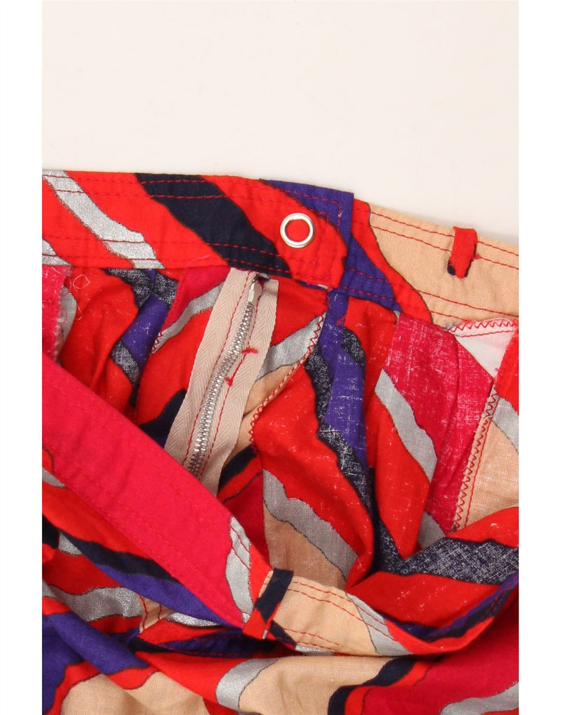 VINTAGE Womens High Waist Tapered Capri Trousers W26 L17 Red Striped Vintage Vintage and Second-Hand Vintage from Messina Hembry 