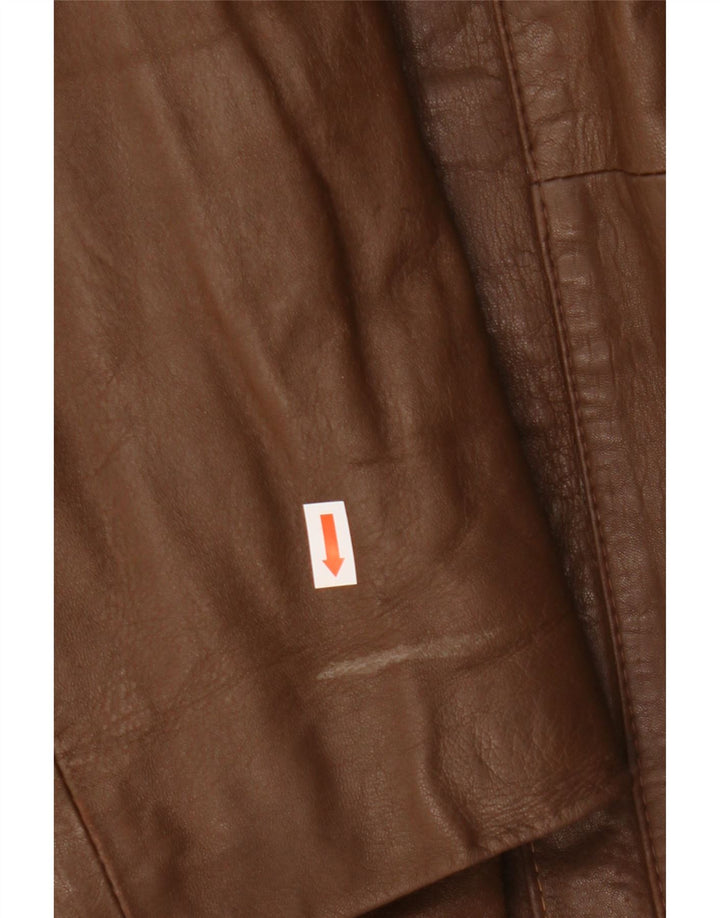 Jachetă din piele vintage pentru bărbați IT 54 2XL din piele maro