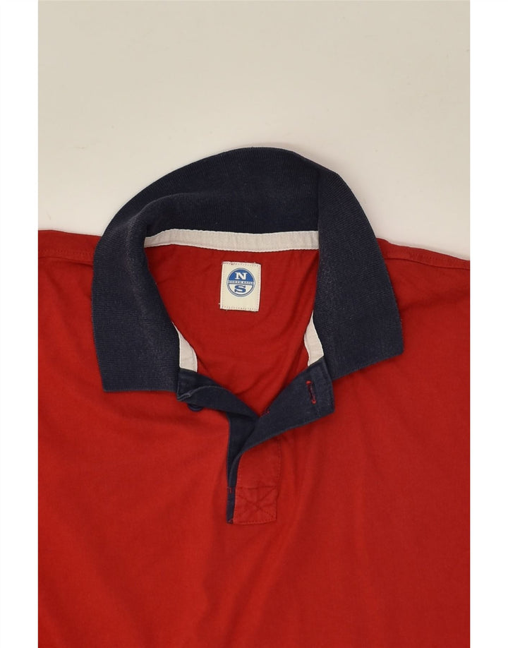 NORTH SAILS Mens Polo Shirt Large Red Cotton Vintage North Sails and Second-Hand North Sails from Messina Hembry 