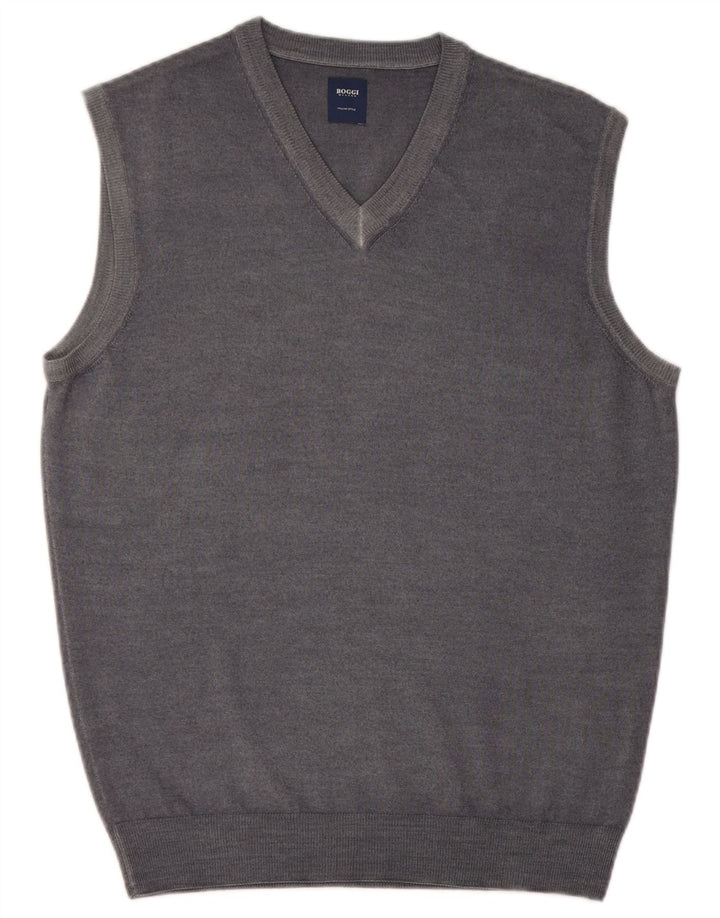 Boggi Mens Vest Tank Top Medium Gri Lână nouă